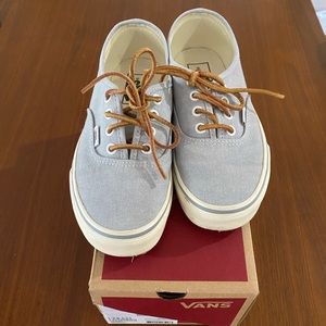 Vans Light Blue with Leather laces